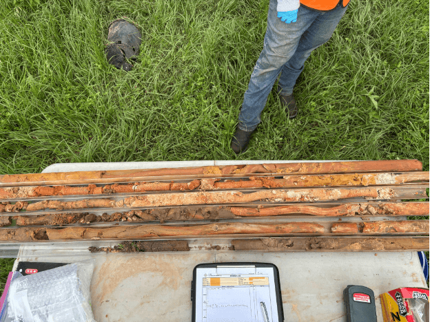 Environmental professionals collect soil, groundwater, soil-vapor, or building-material samples FOR PHASE II
